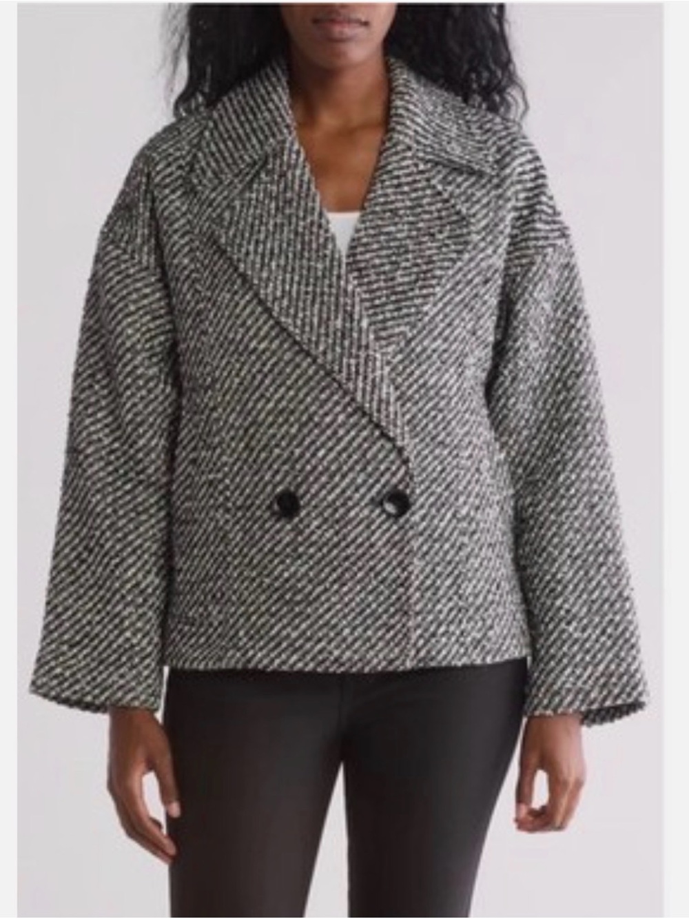 Industry Republic Clothing Black & White Tweed Jacket Women’s Size 8 NWT